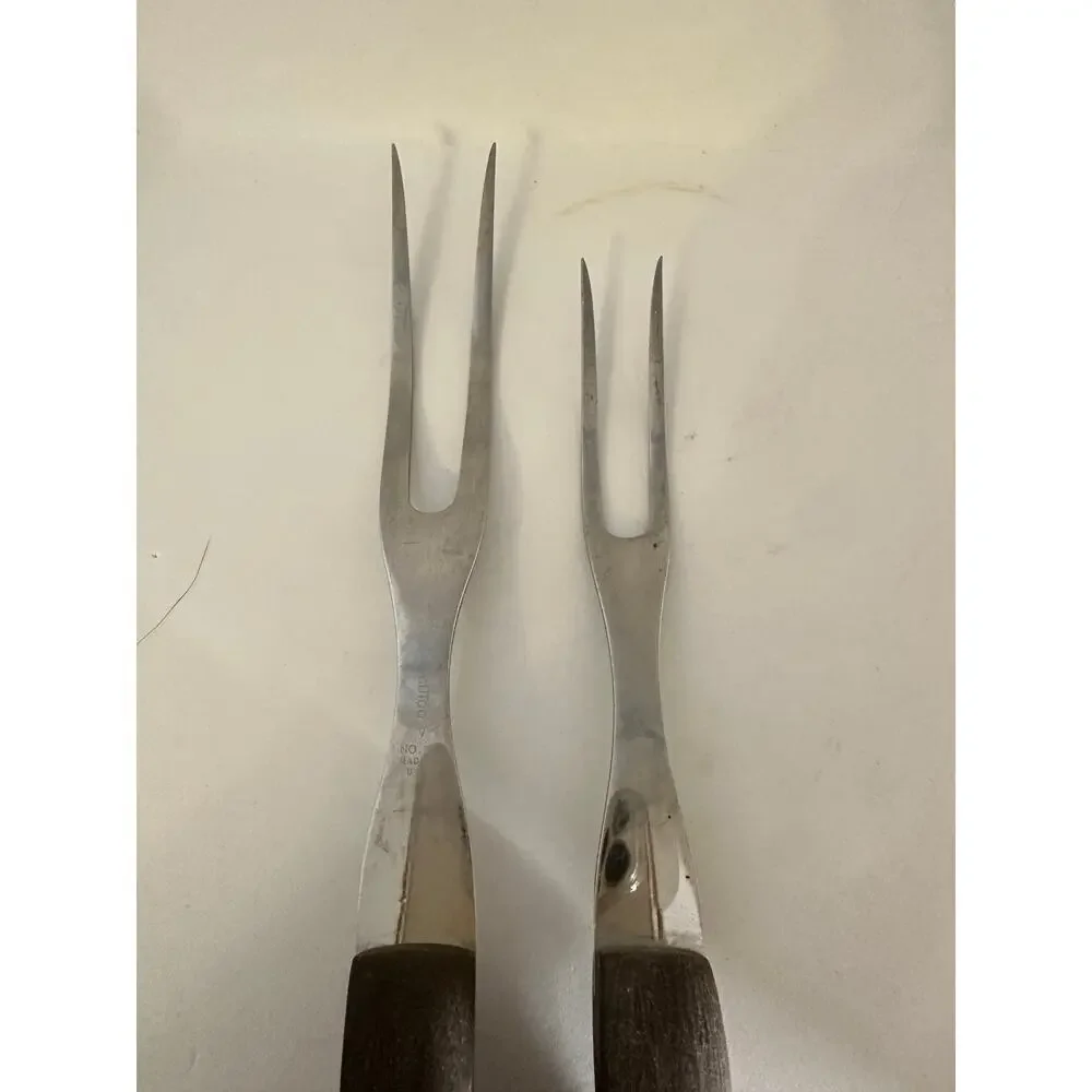 VTG Cutco Meat Turning Fork Set 1726 & 1727 Made USA Dark Brown Handles